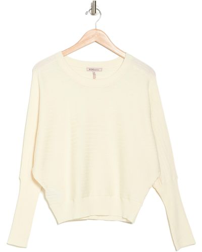 BCBGeneration Ribbed Knit Dolman Sleeve Sweater In Ivory Pearl At Nordstrom Rack - Natural