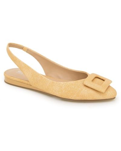 Kenneth Cole Linton Buckle Slingback Flat - Natural