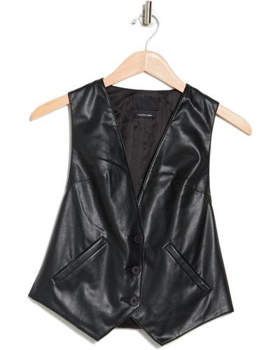 RTA Jodi Faux Leather Vest In Black At Nordstrom Rack