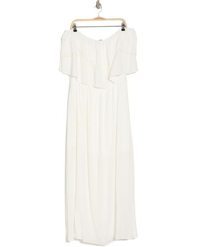 West Kei Off-the-shoulder Gauze Maxi Dress In White At Nordstrom Rack