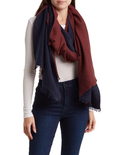 Nordstrom Pleated Double Sided Oblong Scarf - Blue