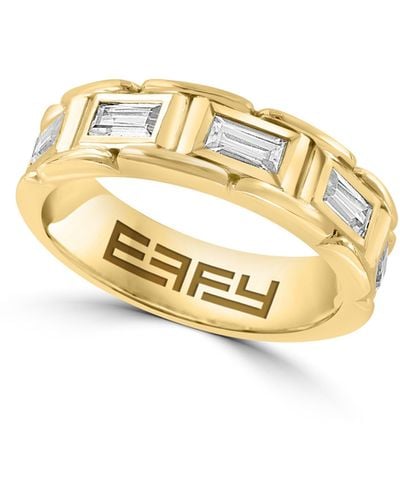 Effy 14k Gold Plated Sterling Silver Baguette Zircon Band Ring - Metallic