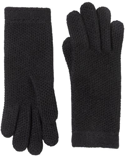 Bruno Magli Cashmere Honeycomb Knit Gloves - Black