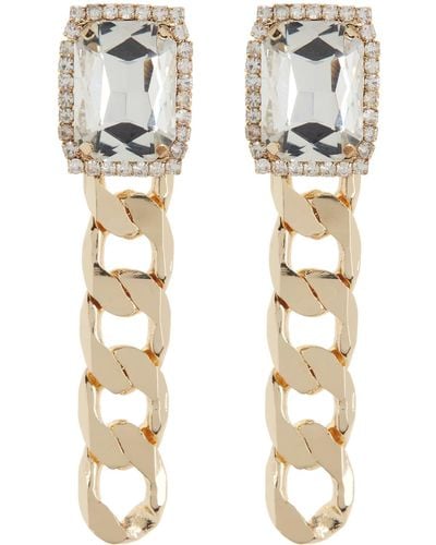 Tasha Chain Link Crystal Drop Earring - White