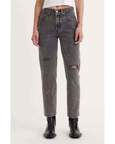 Levi's 501® High Waist Crop Straight Leg Jeans - Gray