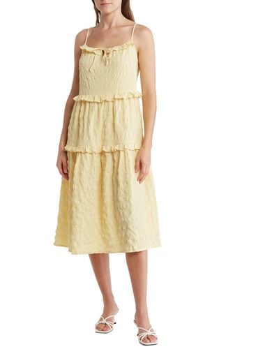 Lush Ruffle Tiered Maxi Dress - Yellow