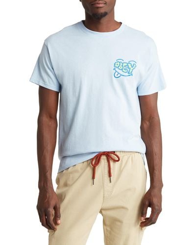 Obey Smirk Graphic T-shirt - Blue