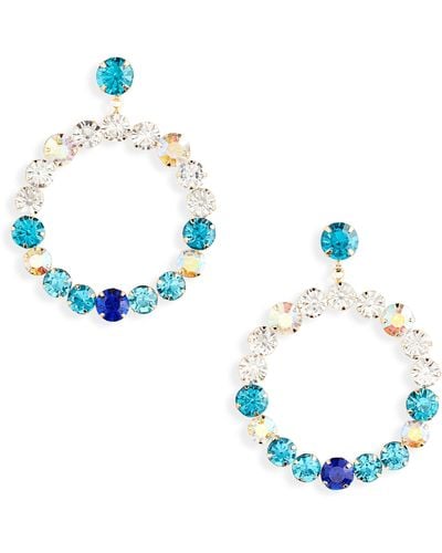 Tasha Crystal Drop Earrings - Blue