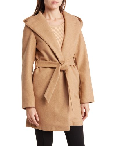 Love Tree Belted Woven Coat In Camel At Nordstrom Rack - Natural
