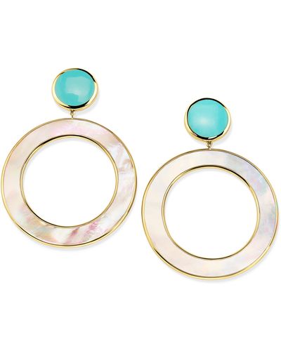 Ippolita 18k Yellow Gold Polished Rock Candy Stone Drop Earrings - Blue