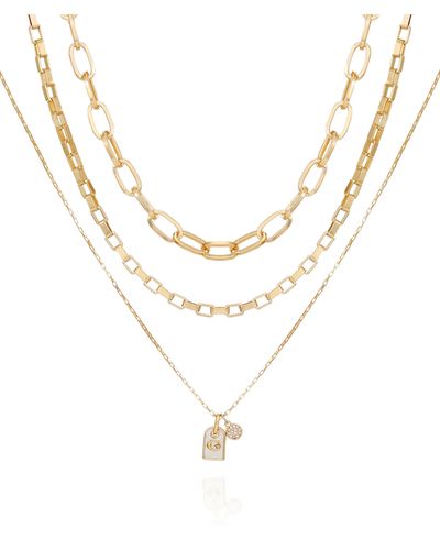 Guess Logo Dog Tag Layered Necklace - White