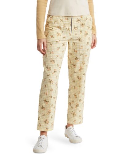 RVCA Anywhere Floral Gingham High Waist Pants - Natural