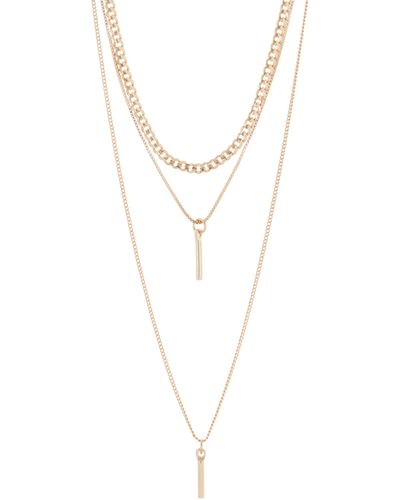 Nordstrom Bar Pendant Triple Layered Necklace - White
