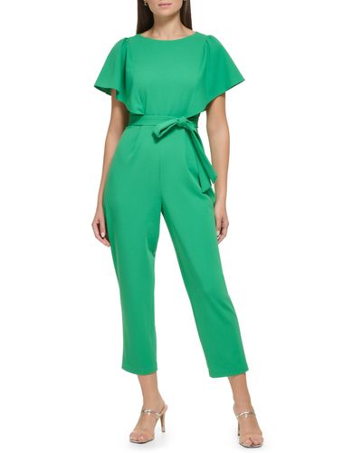 DKNY Flutter Sleeve Jumpsuit - Green