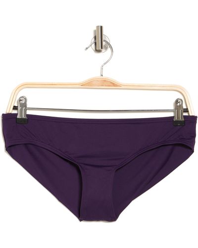 Vince Camuto Shirred Smooth Fit Cheeky Bikini Bottoms - Purple