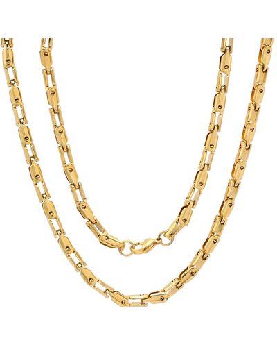 HMY Jewelry Bicycle Chain Link Necklace - Metallic