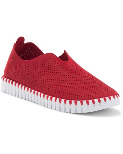 Ilse Jacobsen Tulip Perforated Sneaker - Red