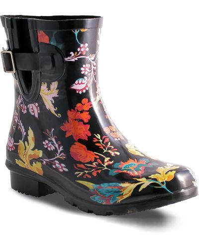 Nomad Droplet Patterned Waterproof Rain Boot In Fall Flourish At Nordstrom Rack - Multicolor