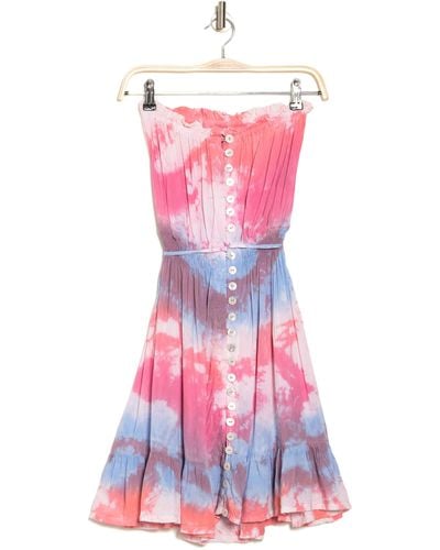 Tiare Hawaii Ryden Tie Dye Strapless Dress - Pink