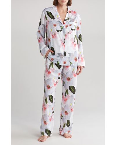 Ted Baker Piped Silky Satin Pajamas - Multicolor