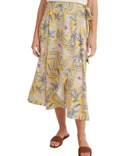 Marine Layer Anna Floral Print Wrap Skirt - Multicolor