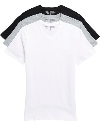 Nordstrom Stretch Cotton Regular Fit V-neck Undershirt - Black