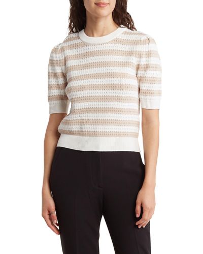 Truth Stripe Pointelle Sweater - White