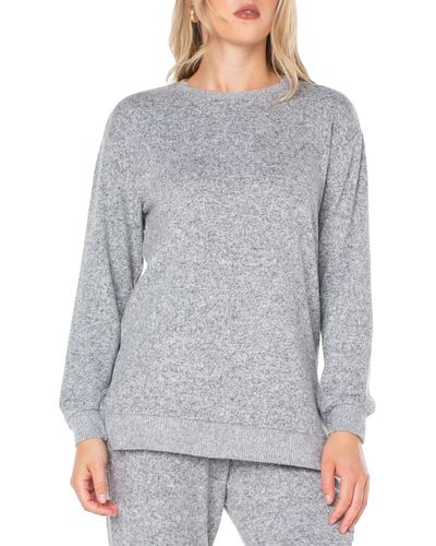 Rachel Roy Alanis Side Slit Pullover Sweatshirt - Gray
