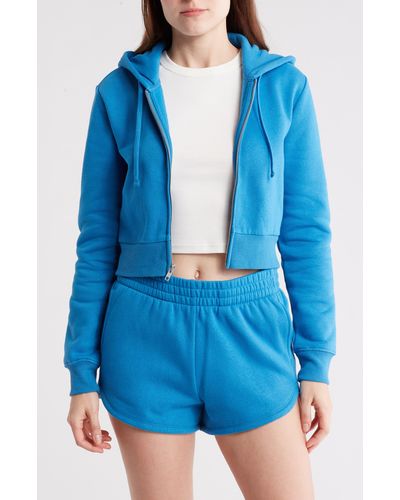 Abound Full Zip Crop Hoodie - Blue