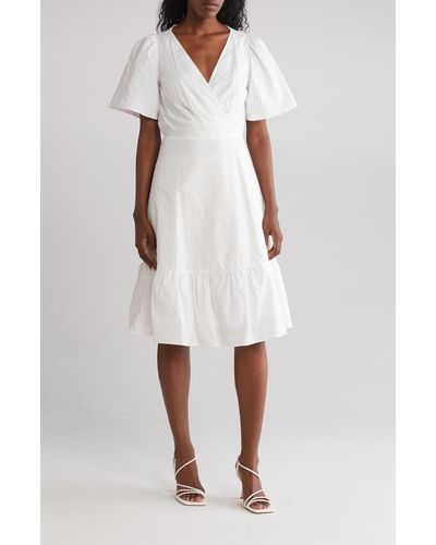 Lucy Paris Mona Cutout Cotton Dress - White