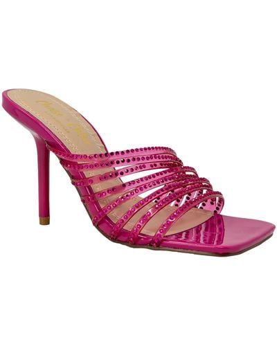 In Touch Footwear Nyra Crystal Embellished Lucite Sandal - Pink
