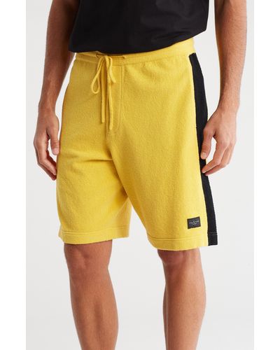 Rag & Bone Axel Terry Cloth Shorts - Yellow