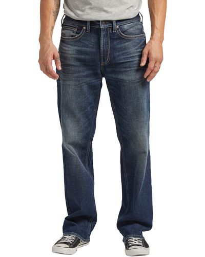 Silver Jeans Co. Gordie Relaxed Stretch Straight Leg Jeans - Blue
