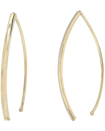 CANDELA JEWELRY 14k Yellow Gold Dangle Bar Threader Earrings - Metallic