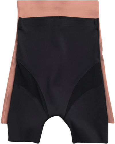 Nicole Miller 2-pack Assorted High Waist Shaping Shorts - Black