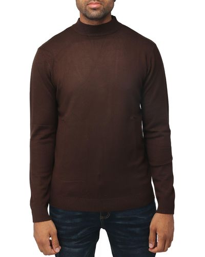 Xray Jeans Core Mock Neck Knit Sweater - Brown