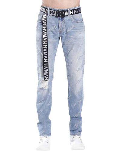 HVMAN Strat Belted Super Skinny Jeans - Blue