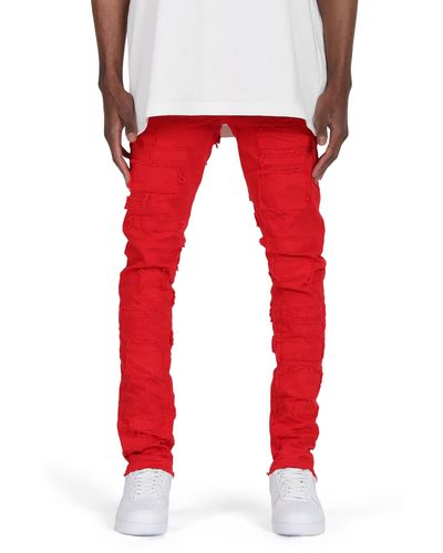 Purple Brand Low Rise Skinny Jeans - Red