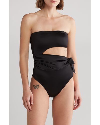 GOOD AMERICAN Side Tie Cuout One-piece Swimsuit - Black