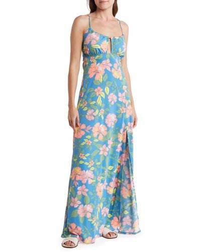 Maaji Starflower Zandra Floral Cover-up Maxi Dress - Blue