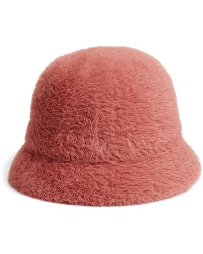 Nordstrom Faux Fur Bucket Hat - Red