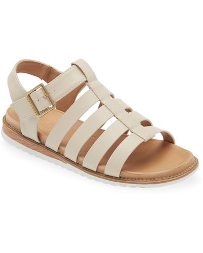 Taryn Rose Strappy Buckle Sandal - Natural