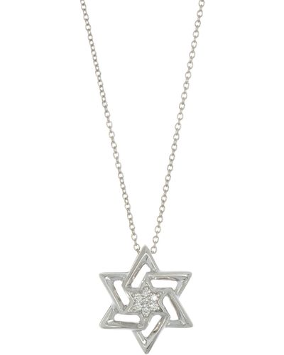 Bony Levy 18k White Gold & Diamond Star Of David Pendant Necklace