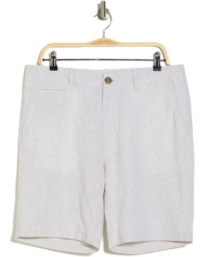 14th & Union Linen Blend Trim Fit Shorts - Gray