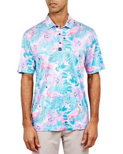 Con.struct Flamingo Golf Polo Shirt - Blue