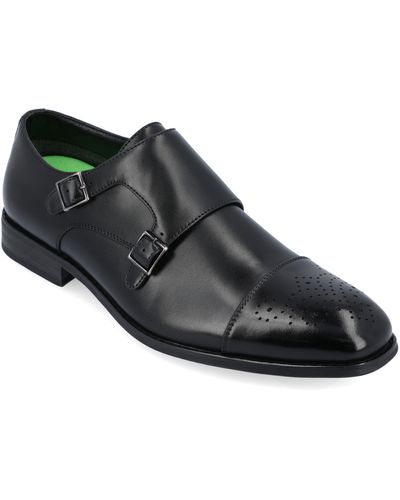 Vance Co. Atticus Double Monk Strap Shoe - Black