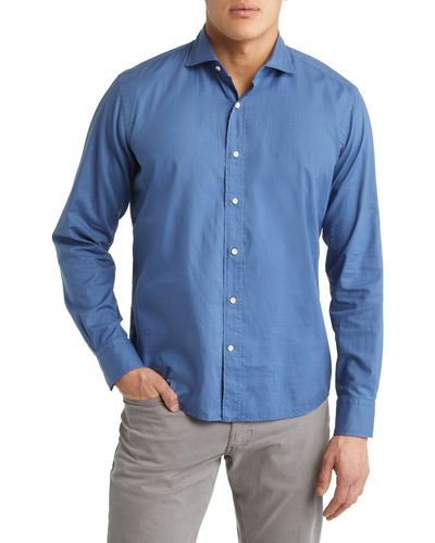Peter Millar Crown Crafted Sojourn Garment Dye Button-up Shirt - Blue