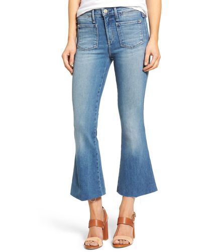 Mcguire Valensi Patch Pocket Crop Flare Jeans - Blue