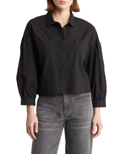 Habitual Cotton Button-up Shirt - Black