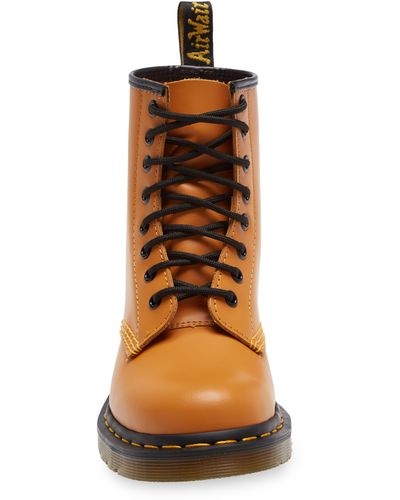 Dr. Martens 1460 Smooth Boot In Pumpkin Orange Leather At Nordstrom Rack